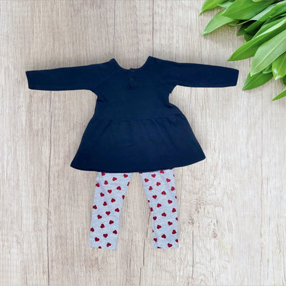Ensemble bébé fille Disney Baby 18 mois robe et legging bleu marine et gris disney