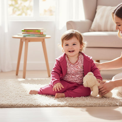 Ensemble bébé fille Obaïbi 9 mois vieux rose 3 pièces : veste, t-shirt et jogging.