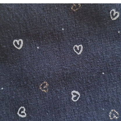 Ensemble bébé fille Orchestra 9 mois pull blanc polaire et pantalon bleu marine à motifs cœur, très bon état