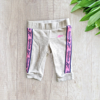 Ensemble 2 pièces Reebok bébé fille 0-6 mois gris clair et rose avec sweat capuche et jogging