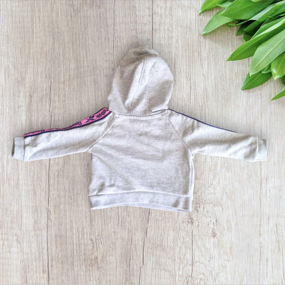 Ensemble 2 pièces Reebok bébé fille 0-6 mois gris clair et rose avec sweat capuche et jogging