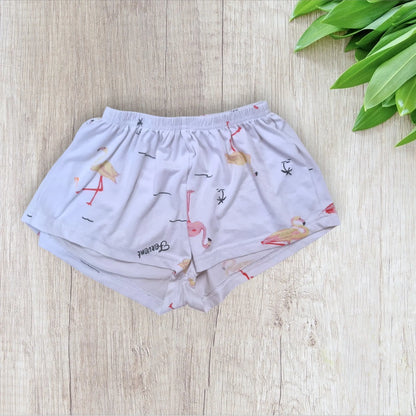 Pyjama fille SHEIN 6 ans – t-shirt et short blanc – flamants roses et palmiers