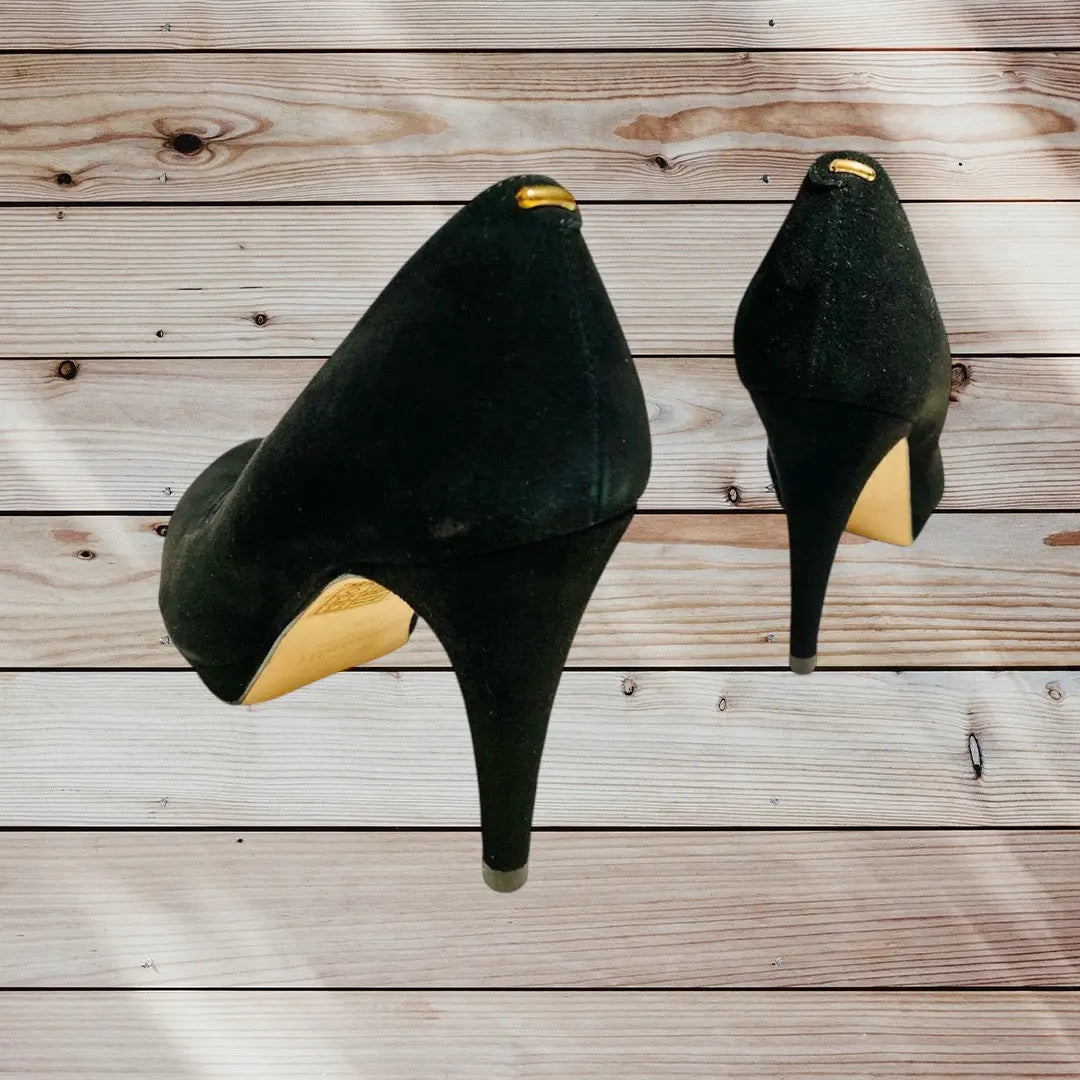 Escarpins Daim Noir Minelli Pointure 36 - Élégance avec Talon Fin et Détail Doré Minelli