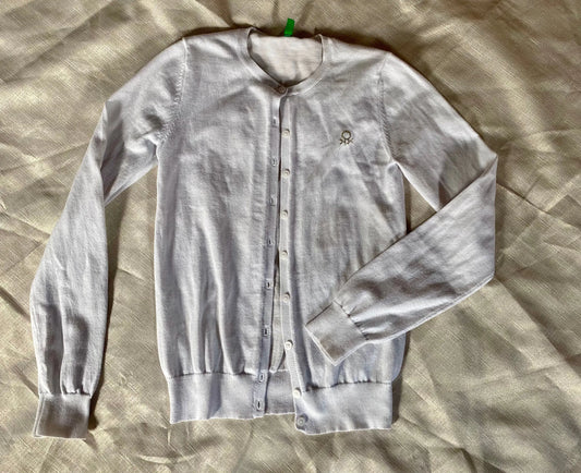 Gilet Blanc à Logo Strass Argenté Fille 12 ans - Benetton Benetton