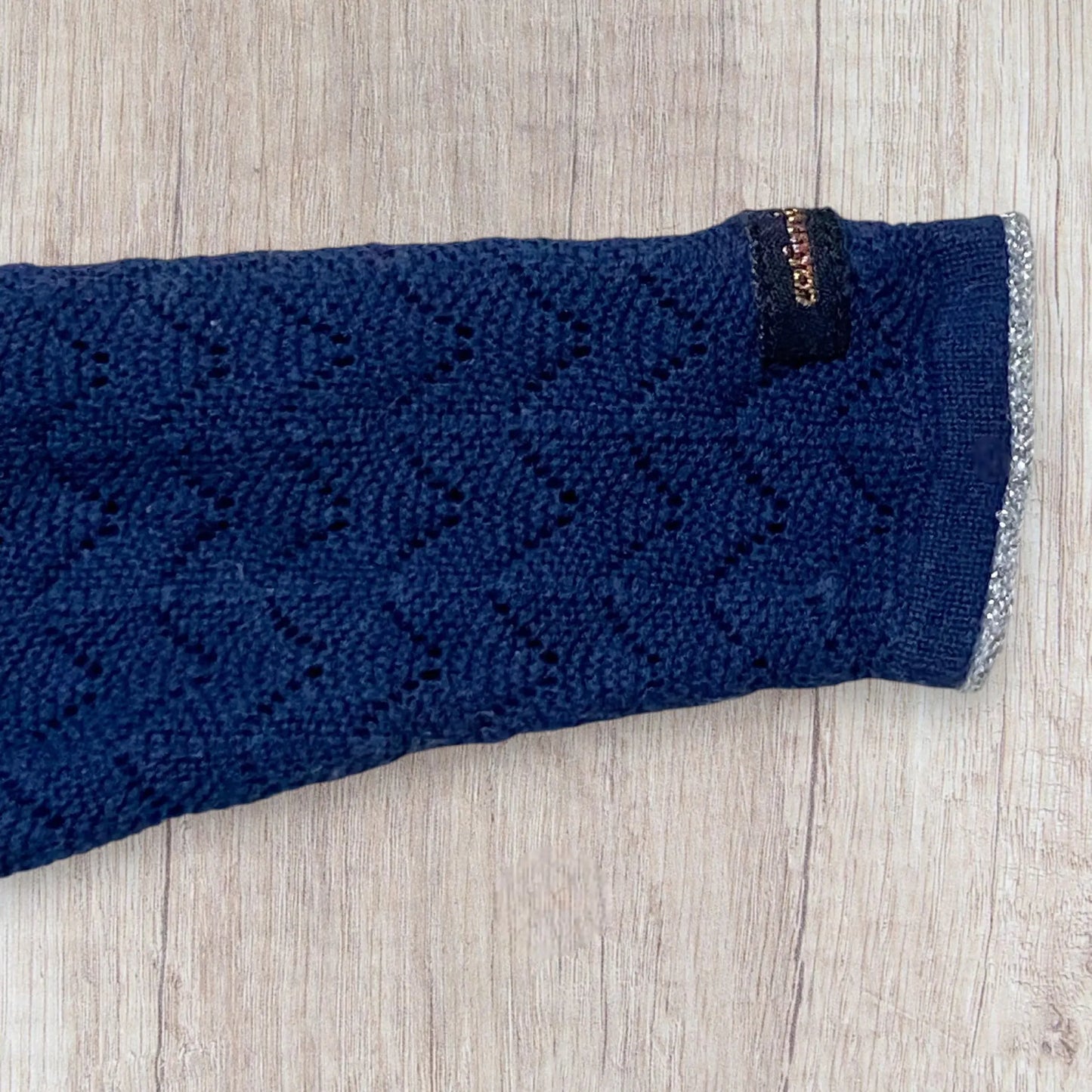 Gilet bébé fille Catimini 9 mois bleu marine brodé chat avec pompon