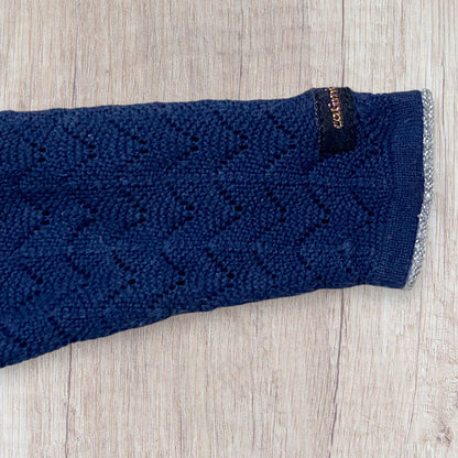 Gilet bébé fille Catimini 9 mois bleu marine brodé chat avec pompon