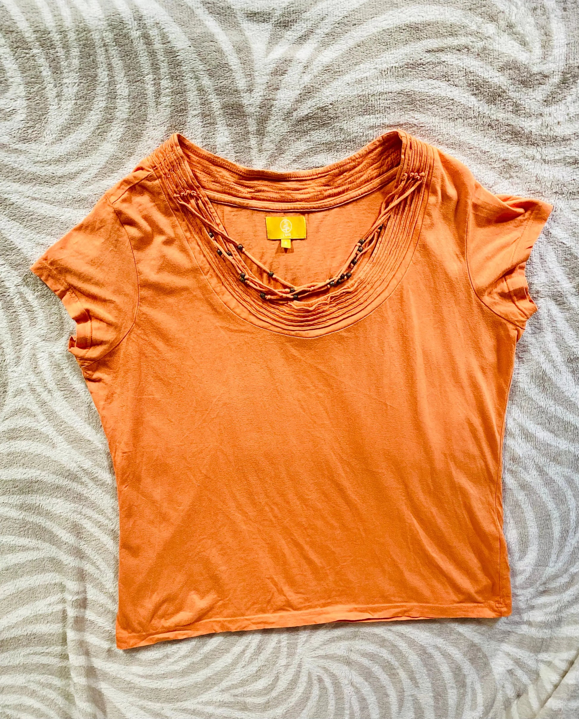 Haut Femme Orange à Décorations Taille L LMA