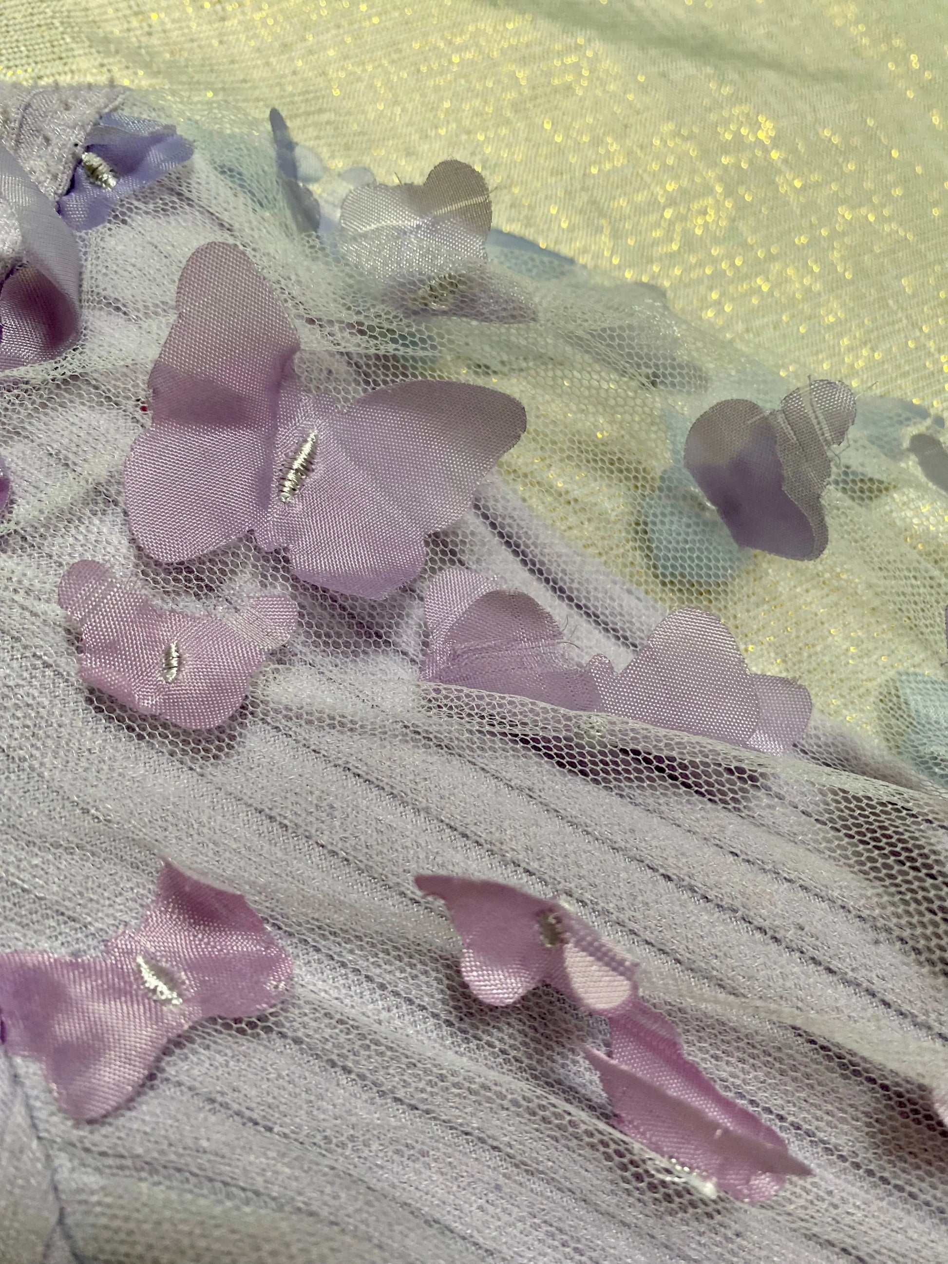 Haut Violet Rainuré avec Manches Bouffantes et Papillons en Relief - Fille 7 ans, Shein shein