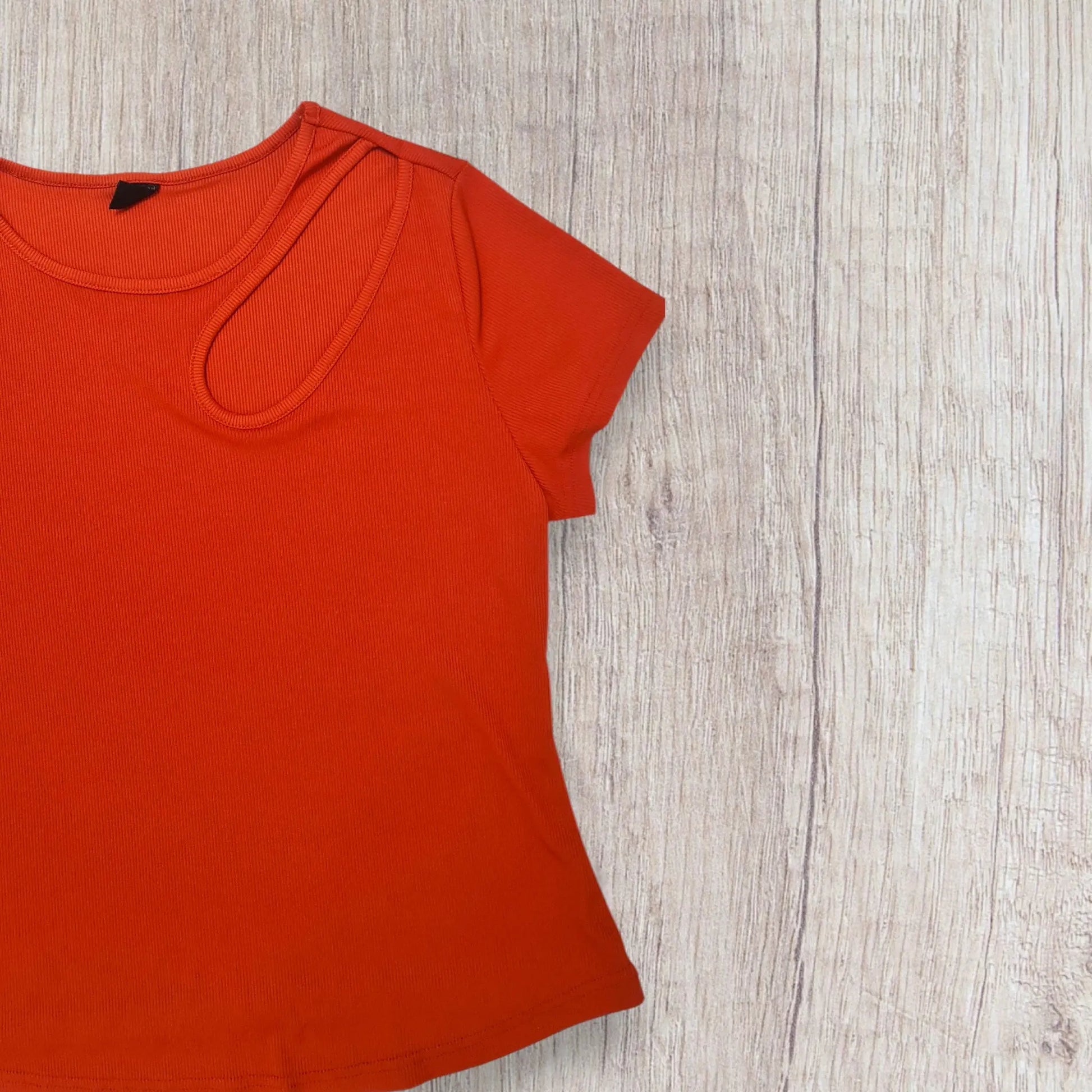 Haut asymétrique femme – XXL – SHEIN – Orange rainuré – Très bon état shein