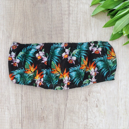 Haut de par-dessus maillot de bain femme Boohoo – 48 | Bandeau voilage noir tropical boohoo