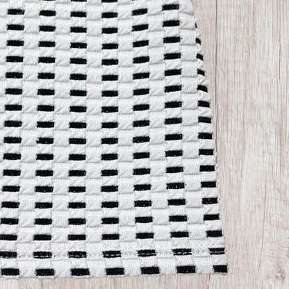 Haut femme Grain de Malice S noir et blanc texturé manches 3/4.