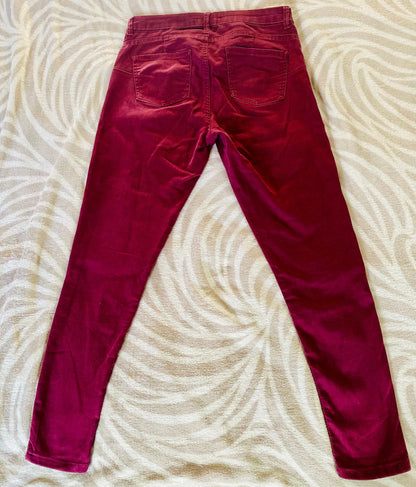 Jean Femme Slim Bordeaux avec Boutons Argentés - Taille 42 la petite friperie