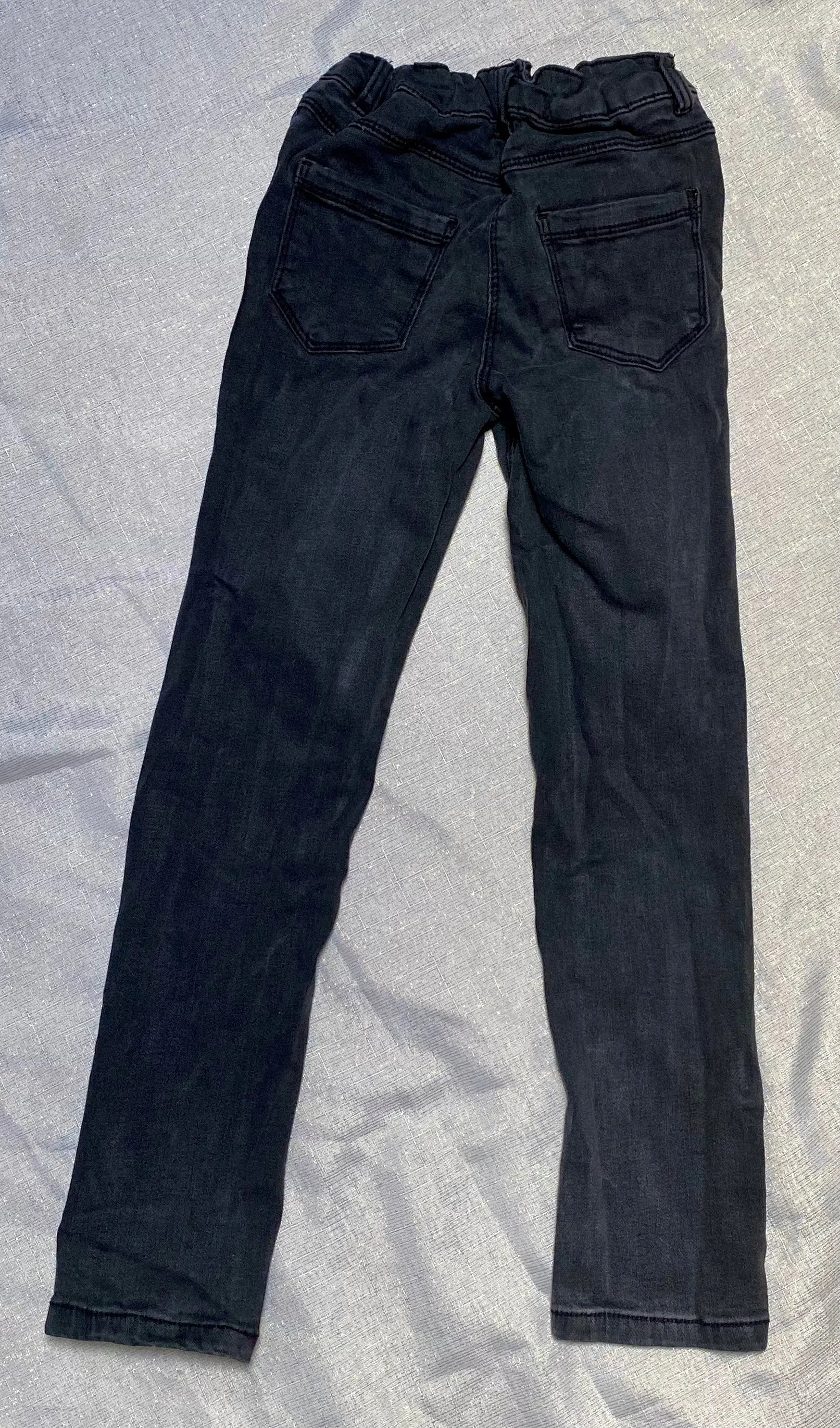 Jean Noir Slim avec Broderies Cœur Rose - Fille 7 ans, Tape à l'Œil tape à l'oeil