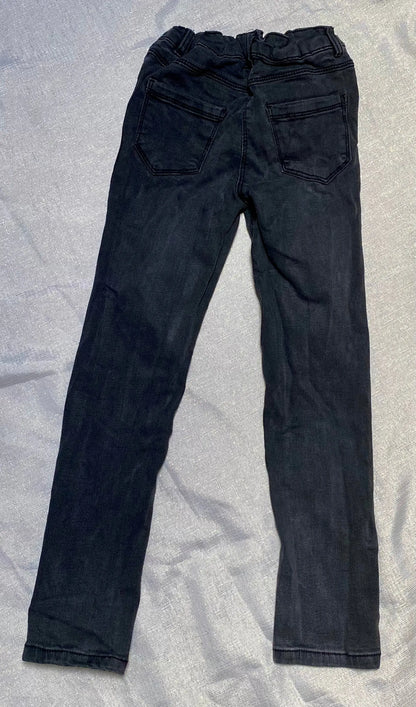 Jean Noir Slim avec Broderies Cœur Rose - Fille 7 ans, Tape à l'Œil tape à l'oeil