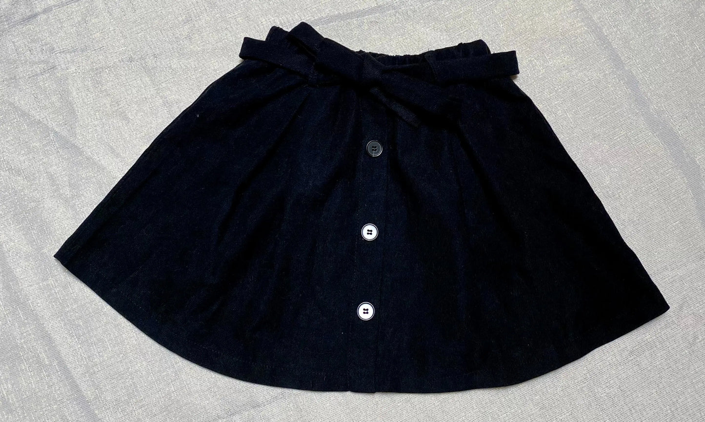 Jupe Noire Effet Velours avec Ceinture Nouée - Fille 6 ans, Shein shein