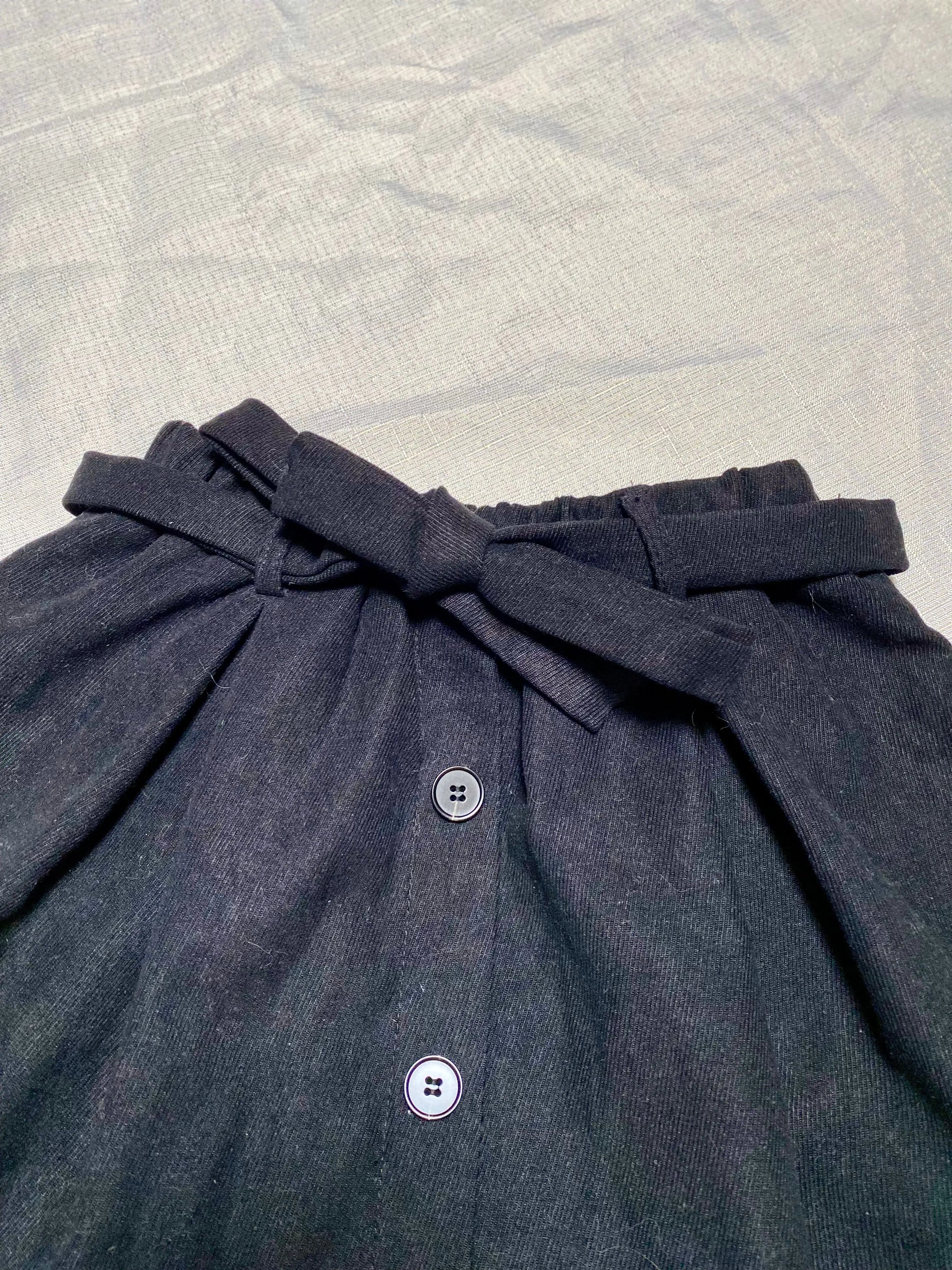 Jupe Noire Effet Velours avec Ceinture Nouée - Fille 6 ans, Shein shein
