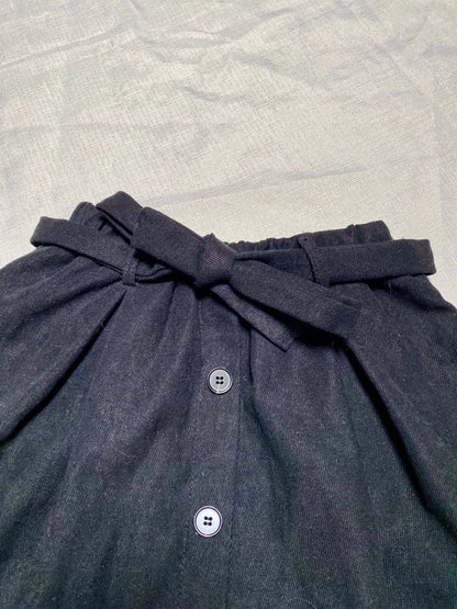 Jupe Noire Effet Velours avec Ceinture Nouée - Fille 6 ans, Shein shein