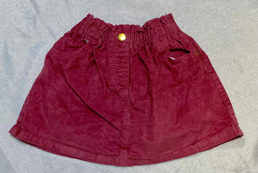 Jupe Velours Rainuré avec Bouton Fleur Doré - Fille 6 ans, C&A C&A