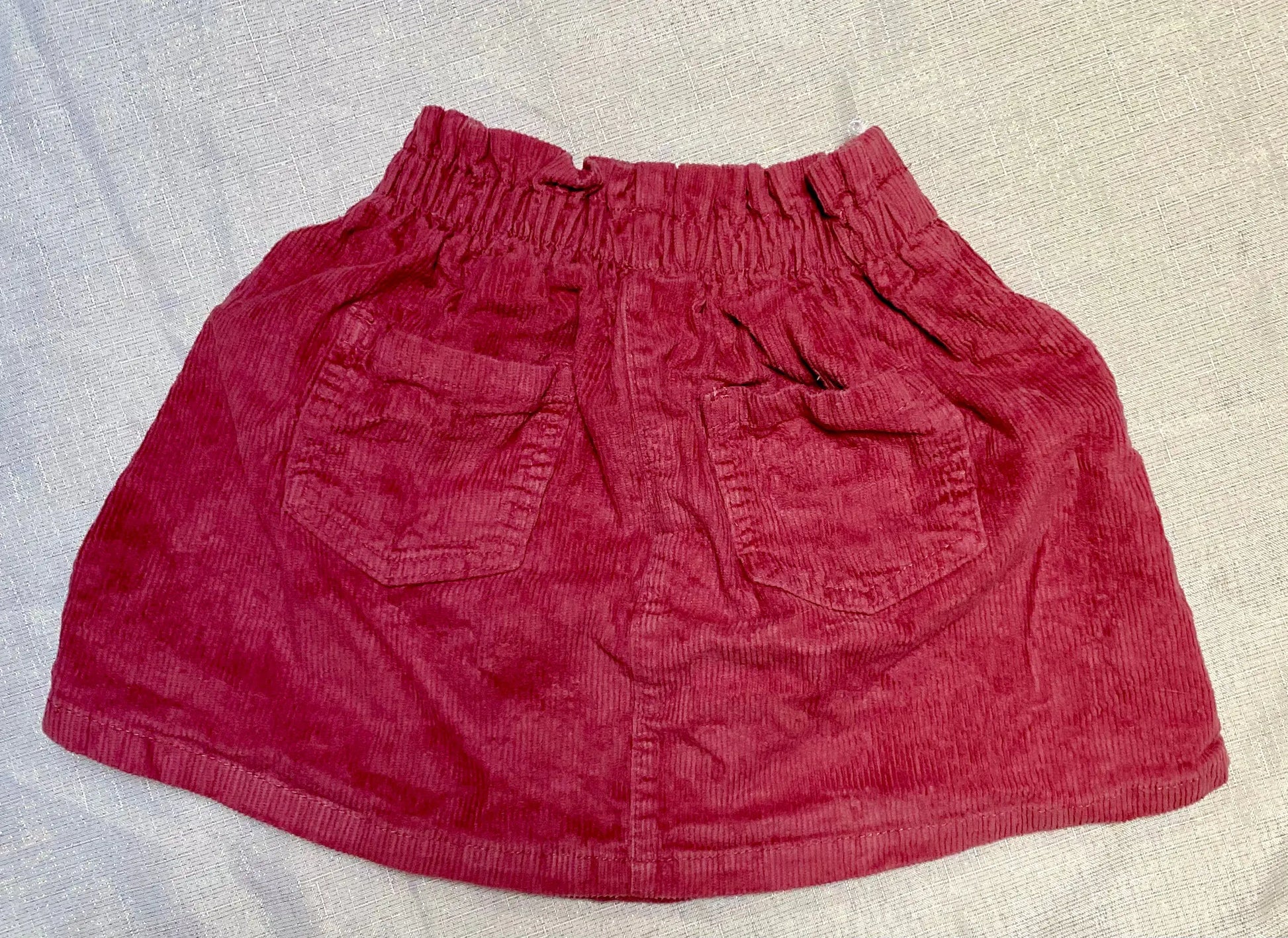Jupe Velours Rainuré avec Bouton Fleur Doré - Fille 6 ans, C&A C&A