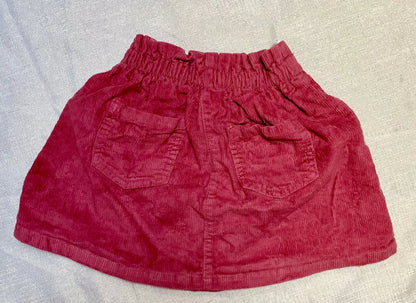 Jupe Velours Rainuré avec Bouton Fleur Doré - Fille 6 ans, C&A C&A