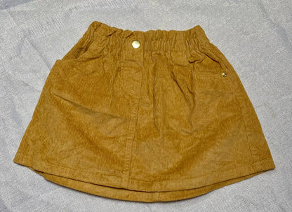 Jupe Velours Rainuré avec Bouton Fleur Doré - Fille 6 ans, C&A C&A
