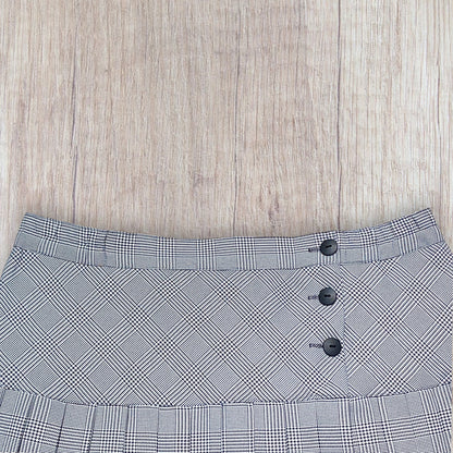 Jupe femme plissée Made in France 44 blanche et noire – mi-longue la petite friperie