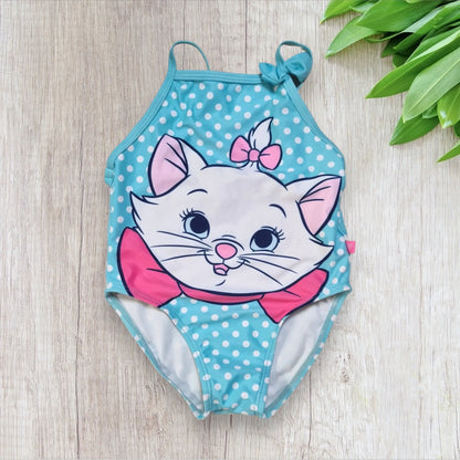 Maillot de bain bébé fille Disney 18 mois 1 pièce bleu ciel pois Marie Aristochats