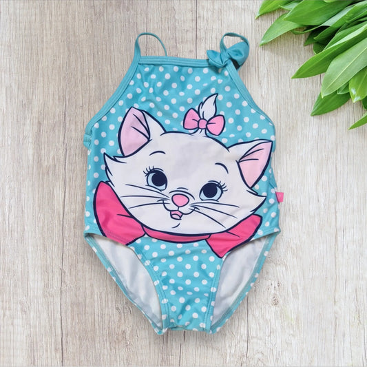 Maillot de bain bébé fille Disney 18 mois 1 pièce bleu ciel pois Marie Aristochats