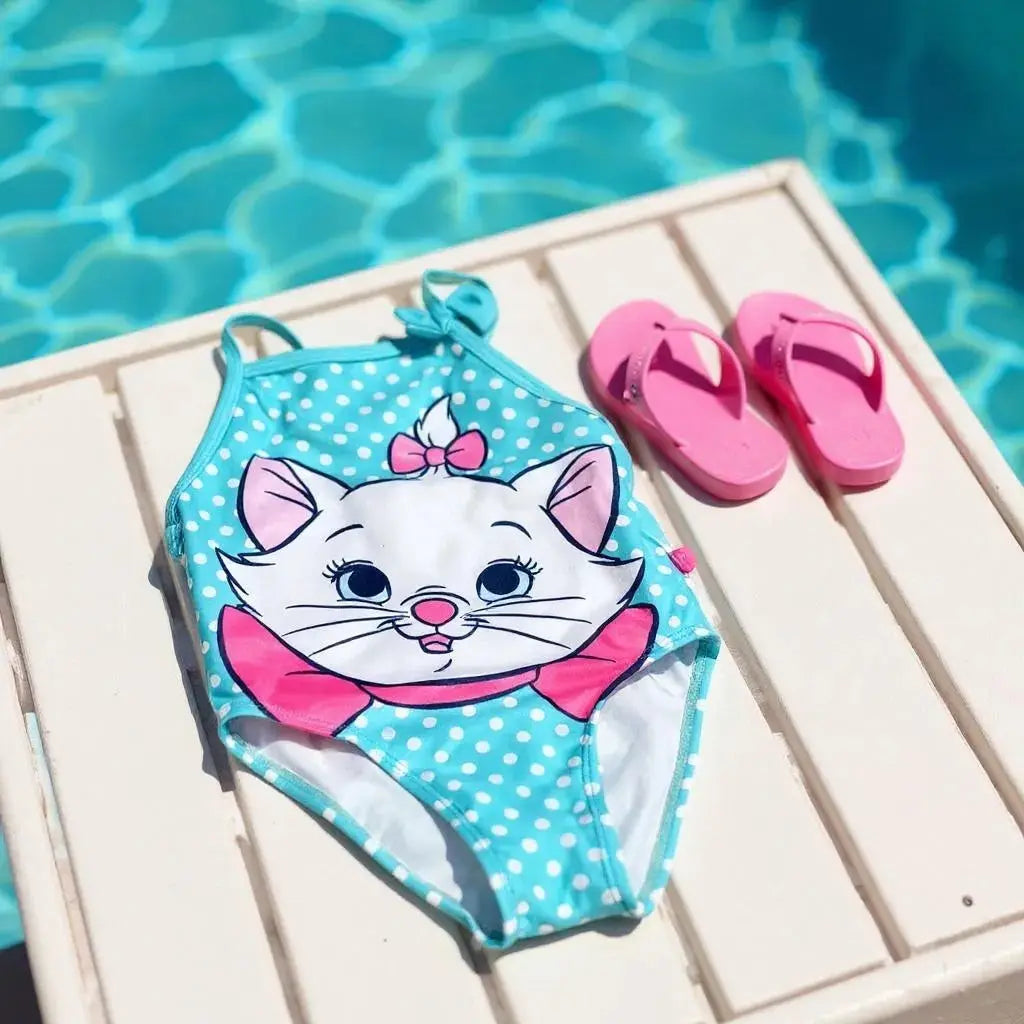Maillot de bain bébé fille Disney 18 mois 1 pièce bleu ciel pois Marie Aristochats