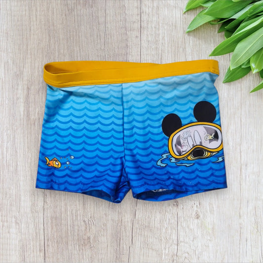 Maillot de bain garçon Disney Mickey – 2 ans | Caleçon bleu dégradé, vagues et motif plongée C&A