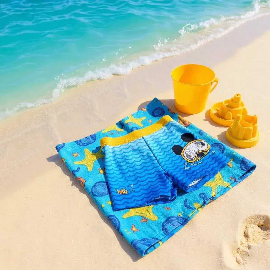 Maillot de bain garçon Disney Mickey – 2 ans | Caleçon bleu dégradé, vagues et motif plongée C&A