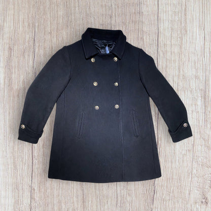 Manteau hiver femme Zara noir en laine taille XXL avec double boutonnage doré.