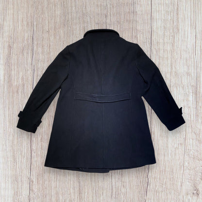 Manteau hiver femme Zara noir en laine taille XXL avec double boutonnage doré.
