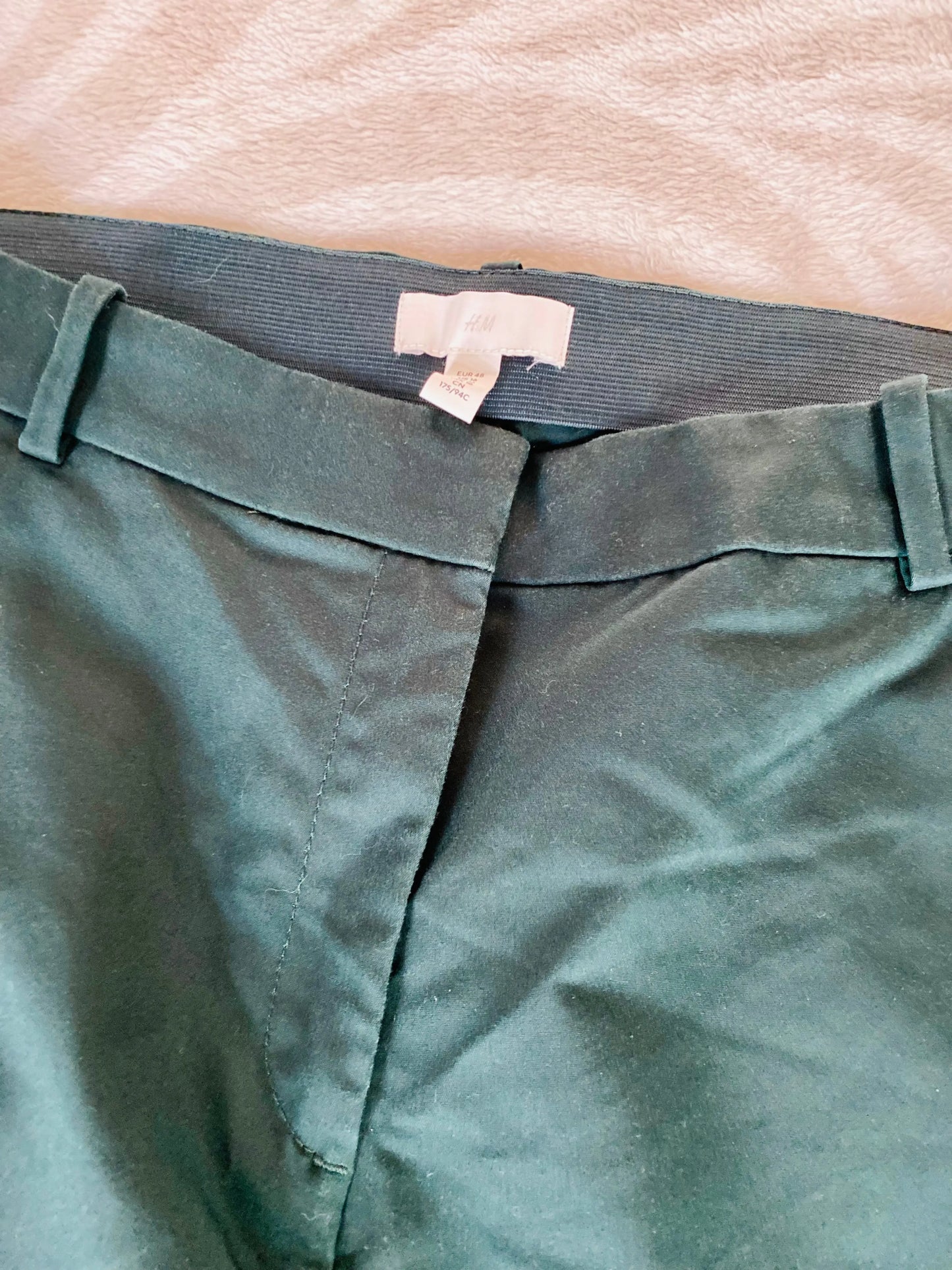 Pantalon Femme Style Costume Vert Foncé - Taille 48 - Coupe Courte - H&M H&M