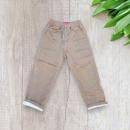 Pantalon cargo garçon 4 ans Tissaia kaki doublé jogging avec taille élastique et 4 poches