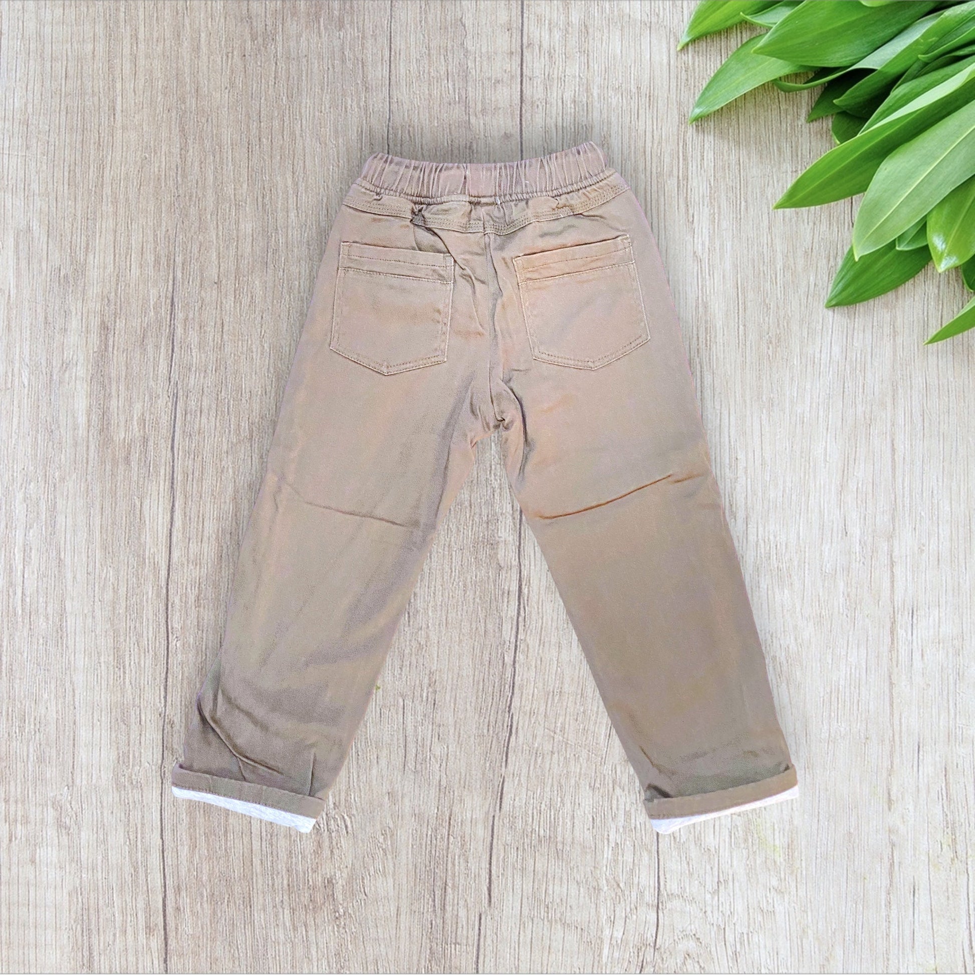Pantalon cargo garçon 4 ans Tissaia kaki doublé jogging avec taille élastique et 4 poches