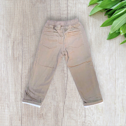 Pantalon cargo garçon 4 ans Tissaia kaki doublé jogging avec taille élastique et 4 poches