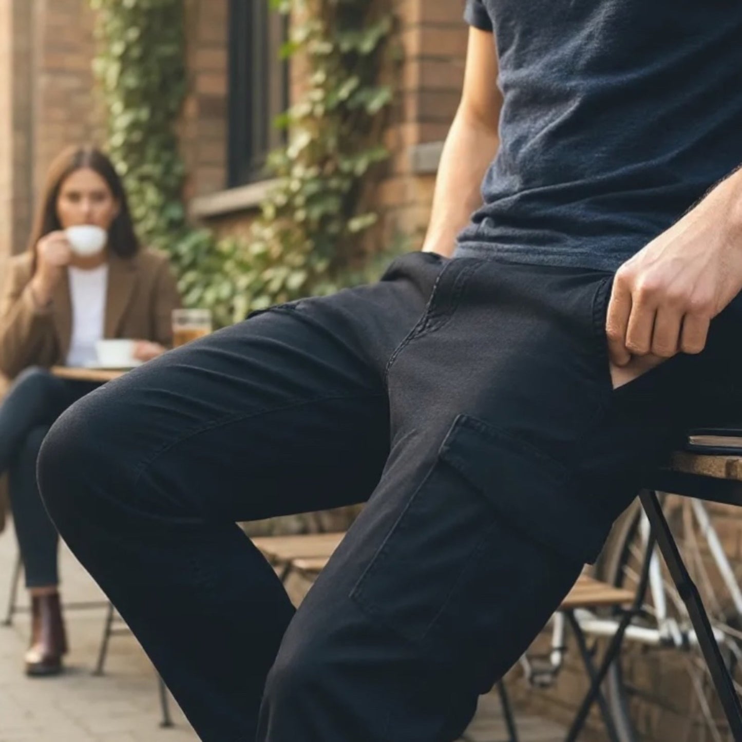 Pantalon cargo homme Jack&Jones – Taille 44 – Noir – Très bon état jack&jones