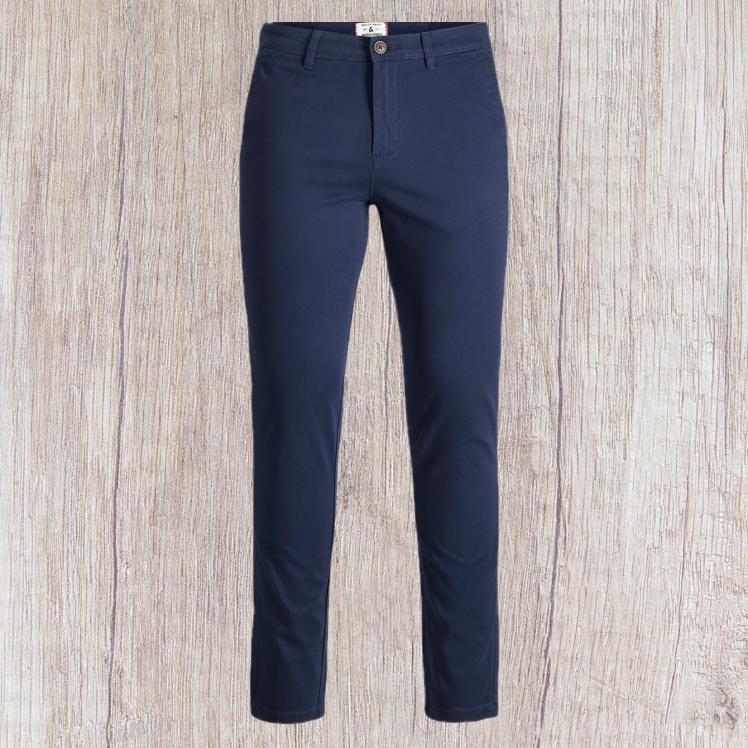 Pantalon chino homme Jack & Jones bleu foncé, coupe slim fit taille basse, taille FR 42-44, bon état