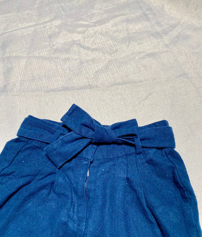 Pantalon en Toile Bleu Marine avec Ceinture Nœud - 7 ans, Tape à l'Œil tape à l'oeil