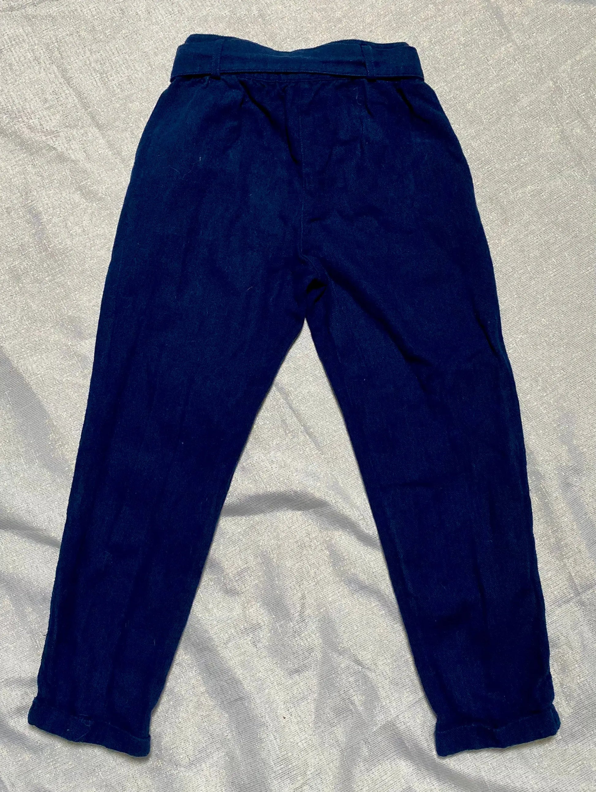 Pantalon en Toile Bleu Marine avec Ceinture Nœud - 7 ans, Tape à l'Œil tape à l'oeil