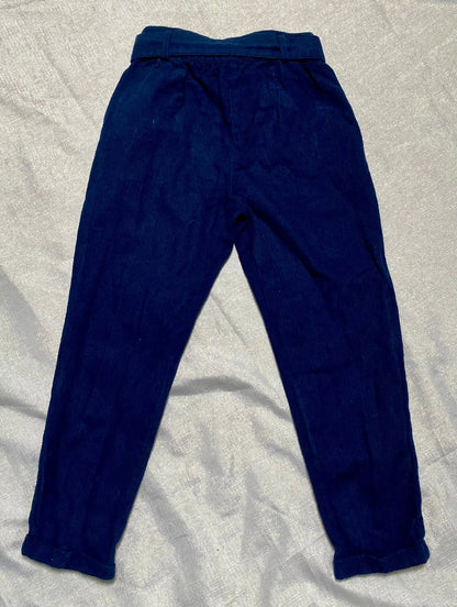 Pantalon en Toile Bleu Marine avec Ceinture Nœud - 7 ans, Tape à l'Œil tape à l'oeil