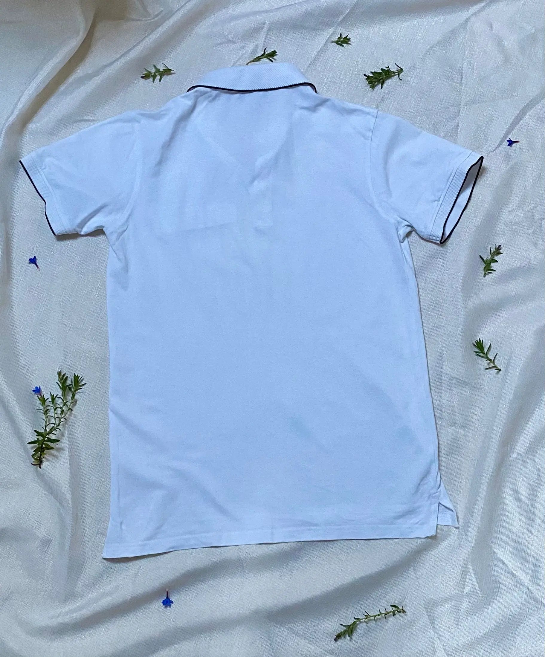 Polo Homme Blanc à Bordure Noire, Taille S, Marque NPO City - Districenter districenter