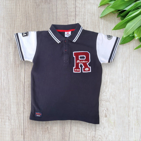 Polo garçon Redskins Junior bleu marine blanc style baseball 8 ans