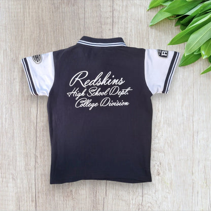 Polo garçon Redskins Junior bleu marine blanc style baseball 8 ans