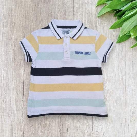 Polo garçon rayé – 5 ans – La Fabrique des Garçons – Broderie dos – Très bon état Stokomani