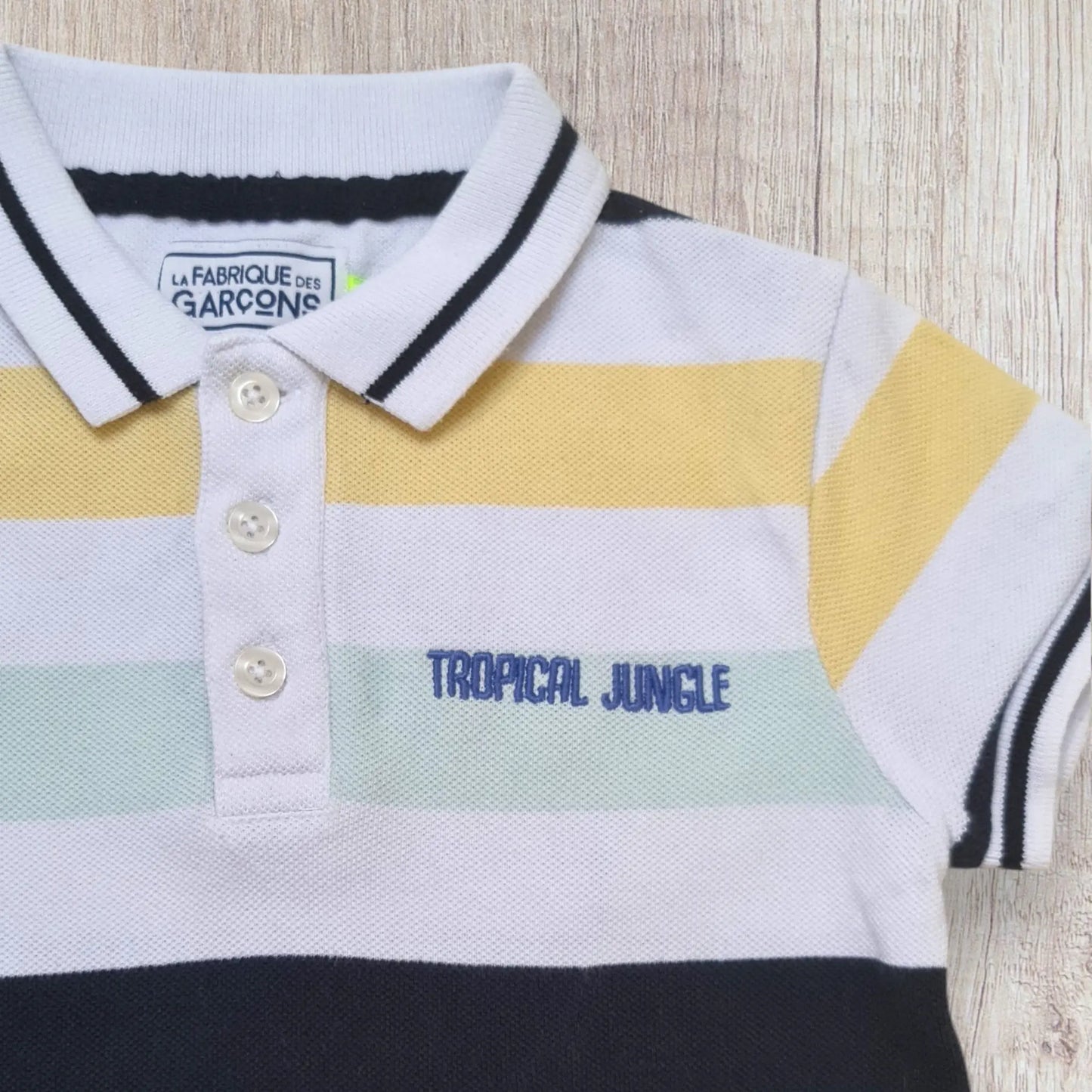 Polo garçon rayé – 5 ans – La Fabrique des Garçons – Broderie dos – Très bon état Stokomani