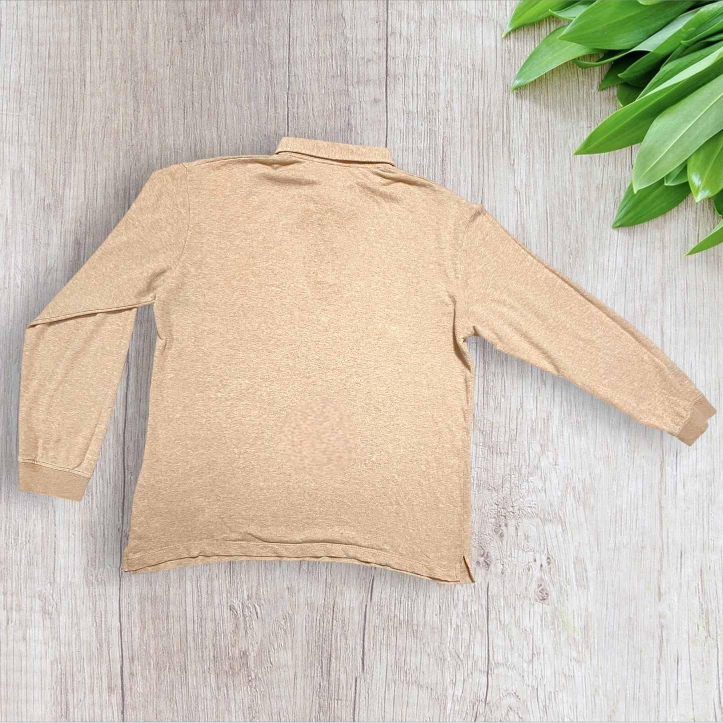 Polo homme Zara beige taille M manches longues en matière pull doux