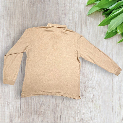 Polo homme Zara beige taille M manches longues en matière pull doux
