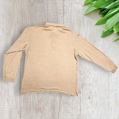 Polo homme Zara beige taille M manches longues en matière pull doux